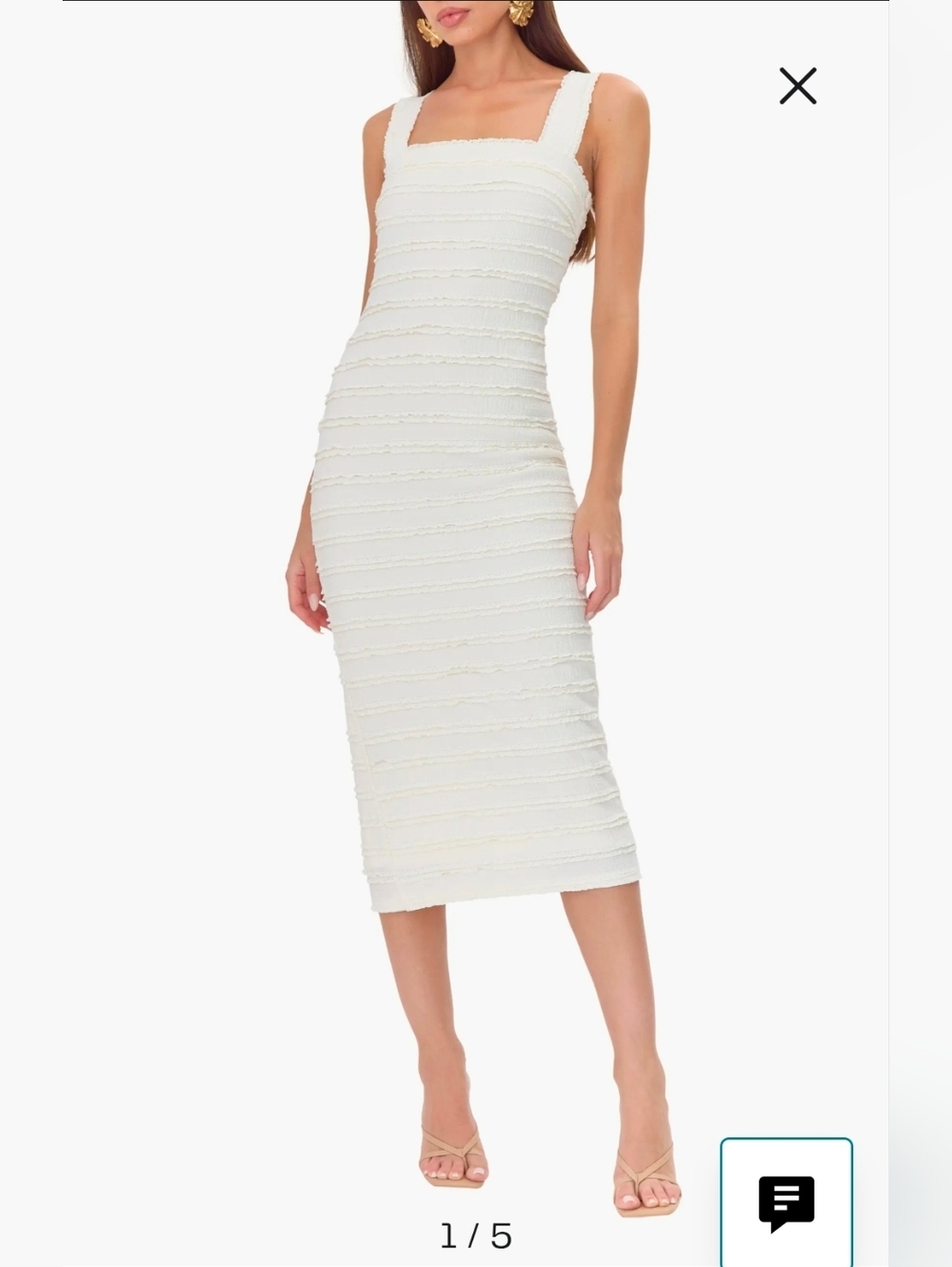 Lara Lace Trim Textured Body-Con Midi Dress Adelyn Rae